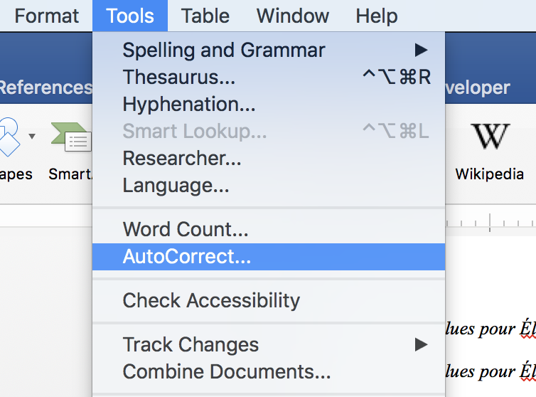 Word Autocorrect in Menu Tech Tools for Long Academic Writing Projects