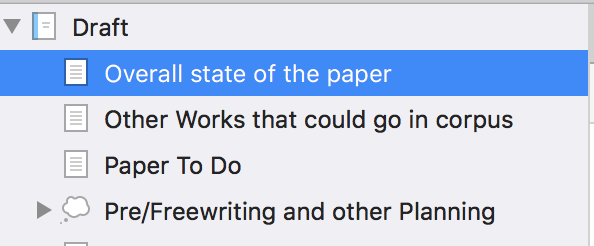 Scrivener Put a Project on hold
